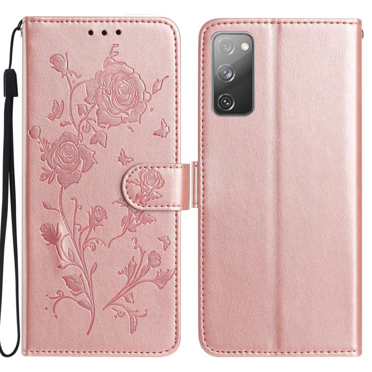 Rose Flower Embossing Pattern Leather Phone Case, For Samsung Galaxy S20 FE 5G, For Samsung Galaxy S20 Ultra 5G, For Samsung Galaxy S20 5G