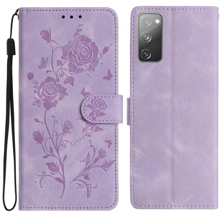 Rose Flower Embossing Pattern Leather Phone Case, For Samsung Galaxy S20 FE 5G, For Samsung Galaxy S20 Ultra 5G, For Samsung Galaxy S20 5G