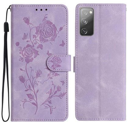 Rose Flower Embossing Pattern Leather Phone Case, For Samsung Galaxy S20 FE 5G, For Samsung Galaxy S20 Ultra 5G, For Samsung Galaxy S20 5G