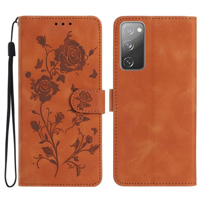 Rose Flower Embossing Pattern Leather Phone Case, For Samsung Galaxy S20 FE 5G, For Samsung Galaxy S20 Ultra 5G, For Samsung Galaxy S20 5G