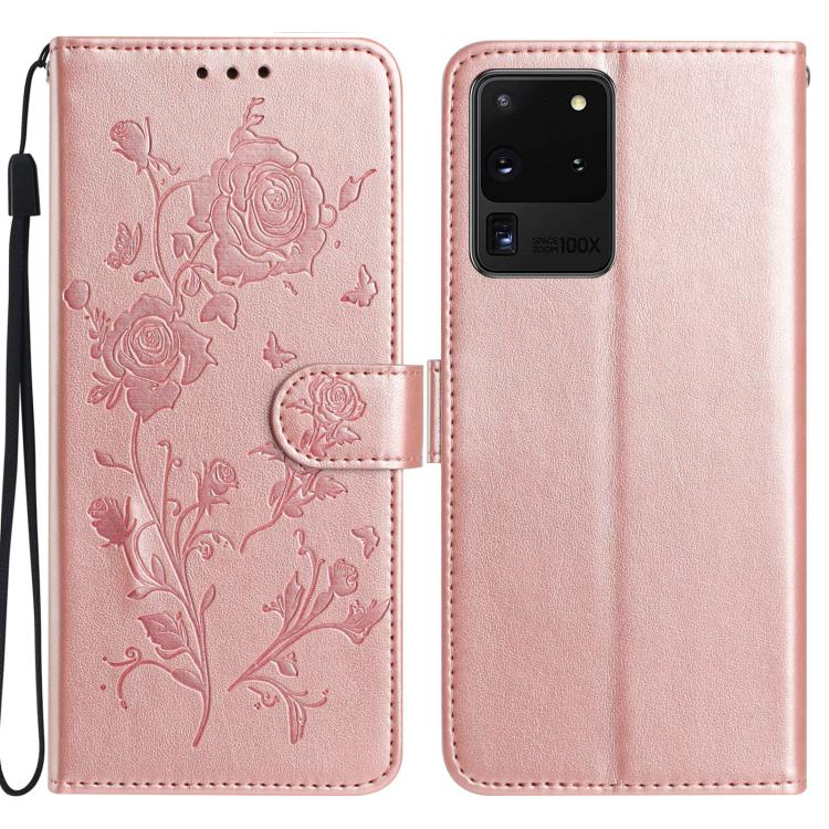 Rose Flower Embossing Pattern Leather Phone Case, For Samsung Galaxy S20 FE 5G, For Samsung Galaxy S20 Ultra 5G, For Samsung Galaxy S20 5G