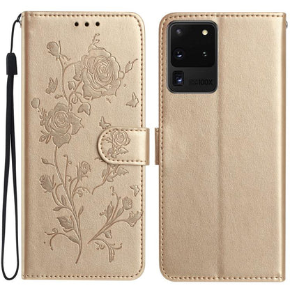 Rose Flower Embossing Pattern Leather Phone Case, For Samsung Galaxy S20 FE 5G, For Samsung Galaxy S20 Ultra 5G, For Samsung Galaxy S20 5G