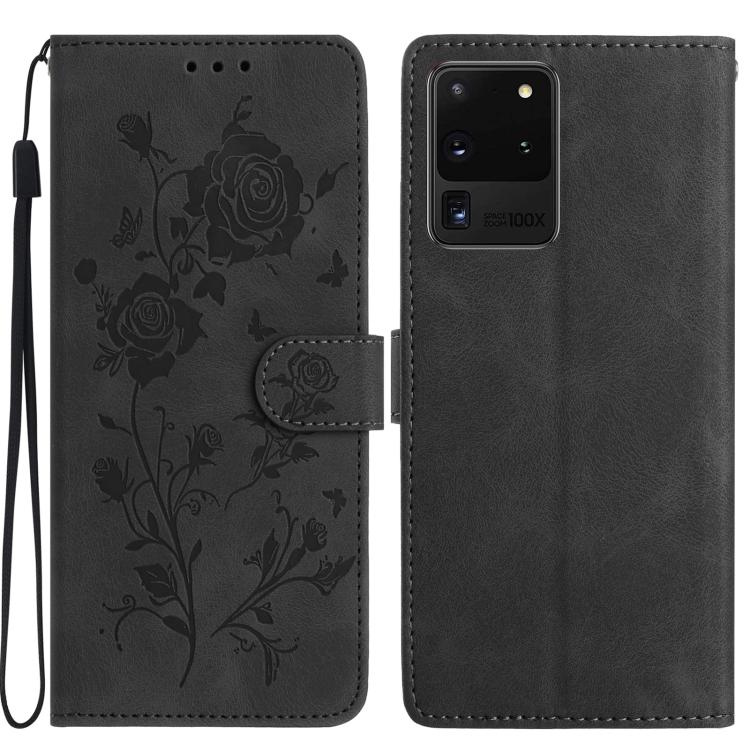 Rose Flower Embossing Pattern Leather Phone Case, For Samsung Galaxy S20 FE 5G, For Samsung Galaxy S20 Ultra 5G, For Samsung Galaxy S20 5G