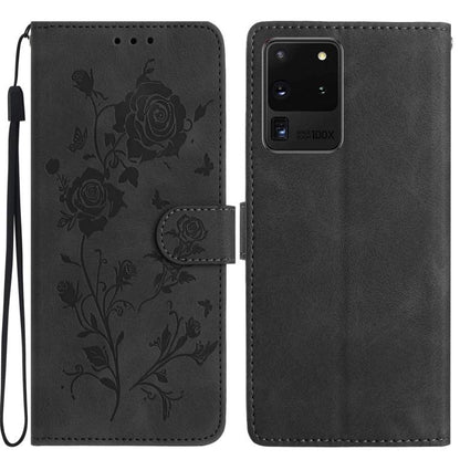 Rose Flower Embossing Pattern Leather Phone Case, For Samsung Galaxy S20 FE 5G, For Samsung Galaxy S20 Ultra 5G, For Samsung Galaxy S20 5G