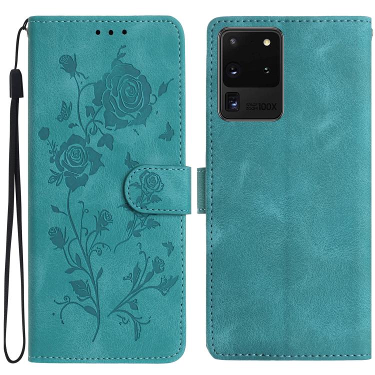 Rose Flower Embossing Pattern Leather Phone Case, For Samsung Galaxy S20 FE 5G, For Samsung Galaxy S20 Ultra 5G, For Samsung Galaxy S20 5G