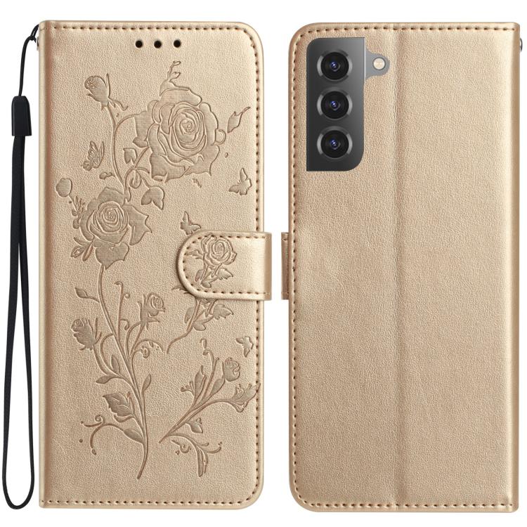 Rose Flower Embossing Pattern Leather Phone Case, For Samsung Galaxy S22+ 5G, For Samsung Galaxy S22 5G, For Samsung Galaxy S21 5G, For Samsung Galaxy S21+ 5G, For Samsung Galaxy S21 Ultra 5G