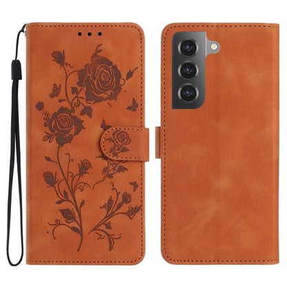 Rose Flower Embossing Pattern Leather Phone Case, For Samsung Galaxy S22+ 5G, For Samsung Galaxy S22 5G, For Samsung Galaxy S21 5G, For Samsung Galaxy S21+ 5G, For Samsung Galaxy S21 Ultra 5G