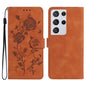 Rose Flower Embossing Pattern Leather Phone Case, For Samsung Galaxy S22+ 5G, For Samsung Galaxy S22 5G, For Samsung Galaxy S21 5G, For Samsung Galaxy S21+ 5G, For Samsung Galaxy S21 Ultra 5G