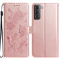 Rose Flower Embossing Pattern Leather Phone Case, For Samsung Galaxy S22+ 5G, For Samsung Galaxy S22 5G, For Samsung Galaxy S21 5G, For Samsung Galaxy S21+ 5G, For Samsung Galaxy S21 Ultra 5G