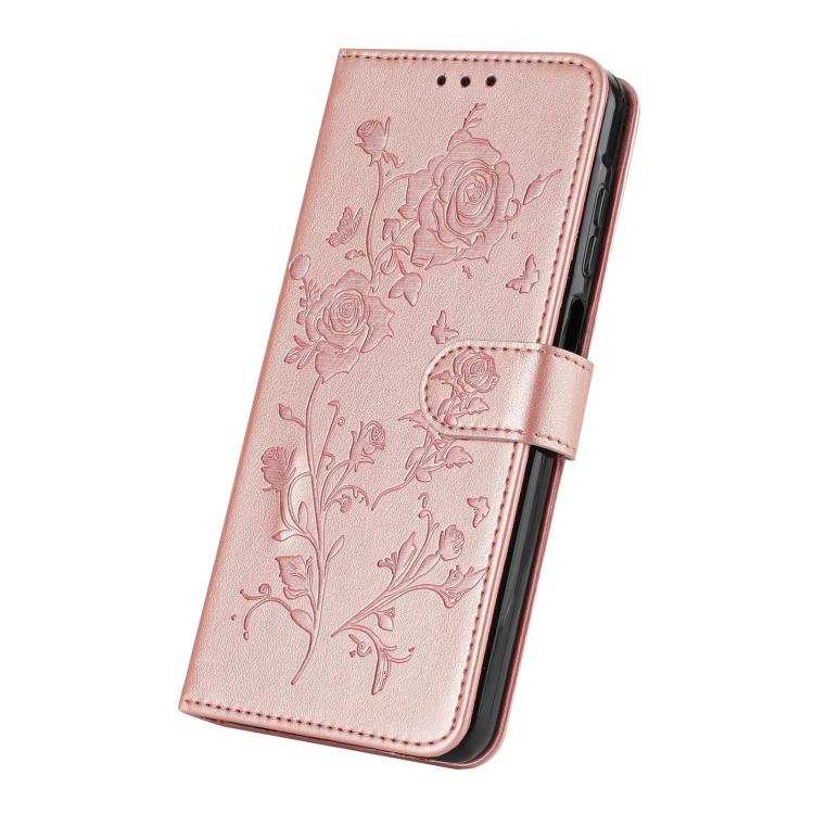 Rose Flower Embossing Pattern Leather Phone Case, For Samsung Galaxy S22+ 5G, For Samsung Galaxy S22 5G, For Samsung Galaxy S21 5G, For Samsung Galaxy S21+ 5G, For Samsung Galaxy S21 Ultra 5G