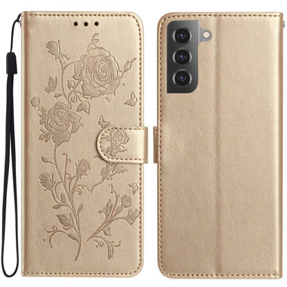 Rose Flower Embossing Pattern Leather Phone Case, For Samsung Galaxy S22+ 5G, For Samsung Galaxy S22 5G, For Samsung Galaxy S21 5G, For Samsung Galaxy S21+ 5G, For Samsung Galaxy S21 Ultra 5G