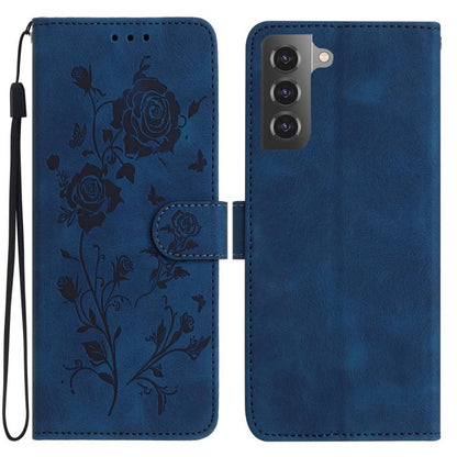 Rose Flower Embossing Pattern Leather Phone Case, For Samsung Galaxy S22+ 5G, For Samsung Galaxy S22 5G, For Samsung Galaxy S21 5G, For Samsung Galaxy S21+ 5G, For Samsung Galaxy S21 Ultra 5G