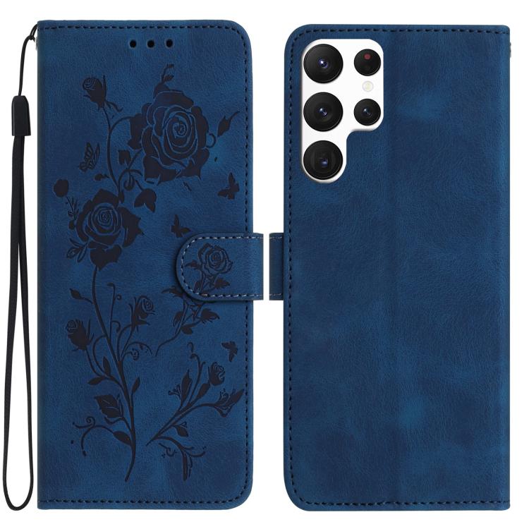 Rose Flower Embossing Pattern Leather Phone Case, For Samsung Galaxy S24 5G, For Samsung Galaxy S23 Ultra 5G, For Samsung Galaxy S23+ 5G, For Samsung Galaxy S23 5G, For Samsung Galaxy S22 Ultra 5G