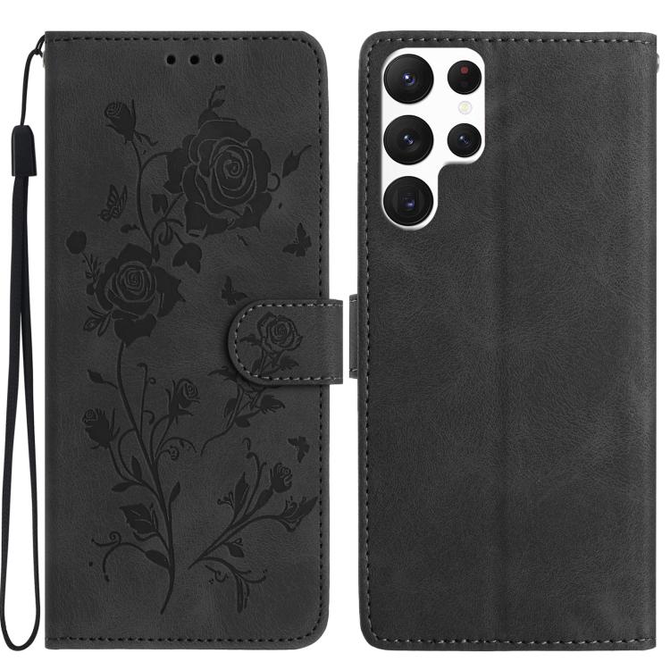 Rose Flower Embossing Pattern Leather Phone Case, For Samsung Galaxy S24 5G, For Samsung Galaxy S23 Ultra 5G, For Samsung Galaxy S23+ 5G, For Samsung Galaxy S23 5G, For Samsung Galaxy S22 Ultra 5G