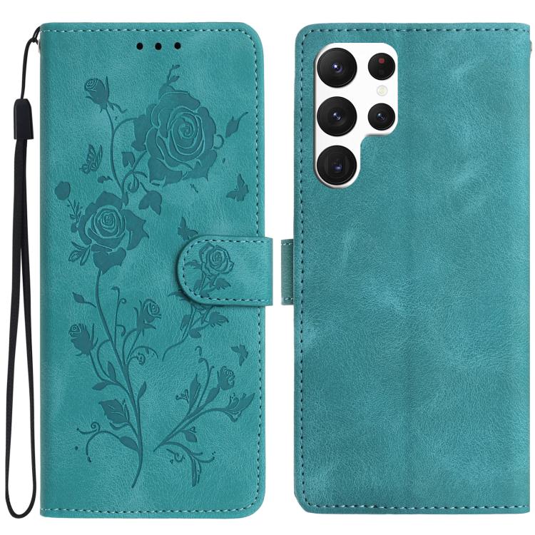 Rose Flower Embossing Pattern Leather Phone Case, For Samsung Galaxy S24 5G, For Samsung Galaxy S23 Ultra 5G, For Samsung Galaxy S23+ 5G, For Samsung Galaxy S23 5G, For Samsung Galaxy S22 Ultra 5G