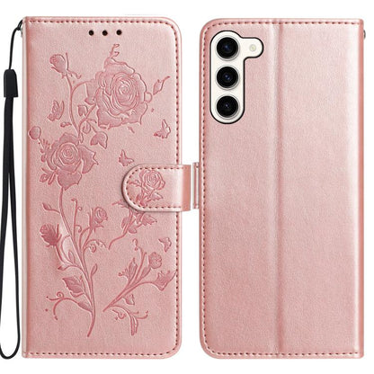 Rose Flower Embossing Pattern Leather Phone Case, For Samsung Galaxy S24 5G, For Samsung Galaxy S23 Ultra 5G, For Samsung Galaxy S23+ 5G, For Samsung Galaxy S23 5G, For Samsung Galaxy S22 Ultra 5G
