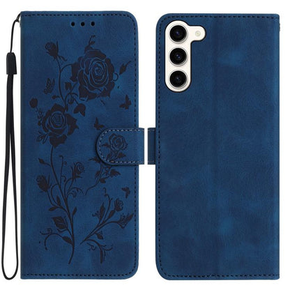 Rose Flower Embossing Pattern Leather Phone Case, For Samsung Galaxy S24 5G, For Samsung Galaxy S23 Ultra 5G, For Samsung Galaxy S23+ 5G, For Samsung Galaxy S23 5G, For Samsung Galaxy S22 Ultra 5G