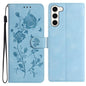 Rose Flower Embossing Pattern Leather Phone Case, For Samsung Galaxy S24 5G, For Samsung Galaxy S23 Ultra 5G, For Samsung Galaxy S23+ 5G, For Samsung Galaxy S23 5G, For Samsung Galaxy S22 Ultra 5G