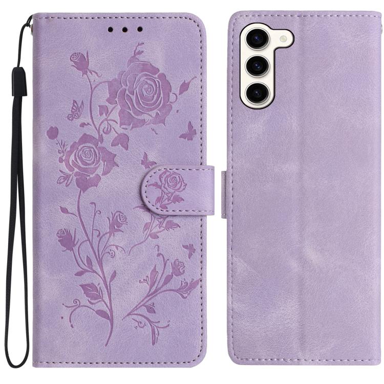 Rose Flower Embossing Pattern Leather Phone Case, For Samsung Galaxy S24 5G, For Samsung Galaxy S23 Ultra 5G, For Samsung Galaxy S23+ 5G, For Samsung Galaxy S23 5G, For Samsung Galaxy S22 Ultra 5G