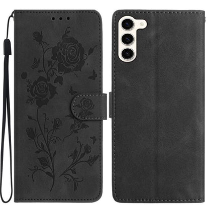 Rose Flower Embossing Pattern Leather Phone Case, For Samsung Galaxy S24 5G, For Samsung Galaxy S23 Ultra 5G, For Samsung Galaxy S23+ 5G, For Samsung Galaxy S23 5G, For Samsung Galaxy S22 Ultra 5G