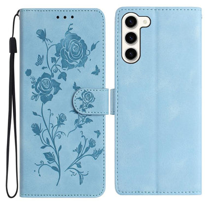 Rose Flower Embossing Pattern Leather Phone Case, For Samsung Galaxy S24 5G, For Samsung Galaxy S23 Ultra 5G, For Samsung Galaxy S23+ 5G, For Samsung Galaxy S23 5G, For Samsung Galaxy S22 Ultra 5G