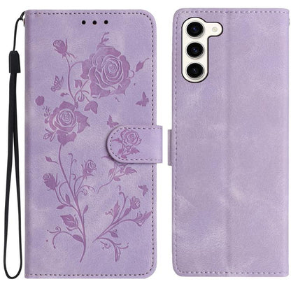 Rose Flower Embossing Pattern Leather Phone Case, For Samsung Galaxy S24 5G, For Samsung Galaxy S23 Ultra 5G, For Samsung Galaxy S23+ 5G, For Samsung Galaxy S23 5G, For Samsung Galaxy S22 Ultra 5G
