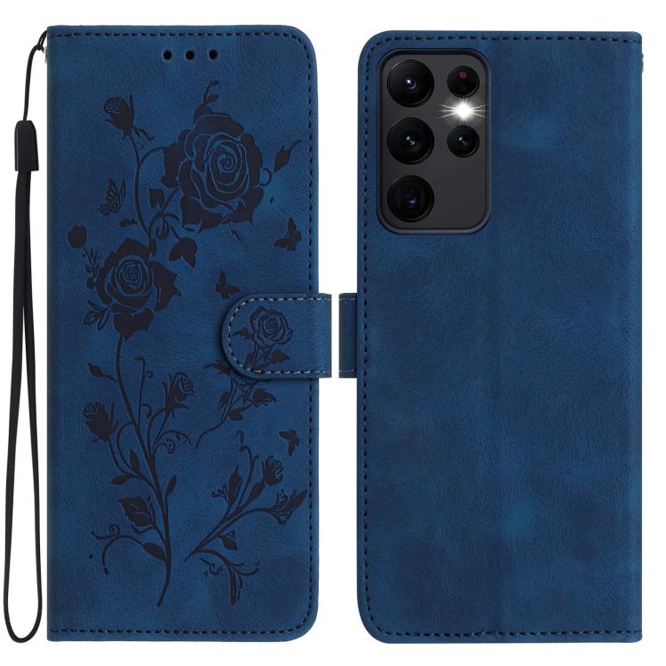 Rose Flower Embossing Pattern Leather Phone Case, For Samsung Galaxy S24 5G, For Samsung Galaxy S23 Ultra 5G, For Samsung Galaxy S23+ 5G, For Samsung Galaxy S23 5G, For Samsung Galaxy S22 Ultra 5G