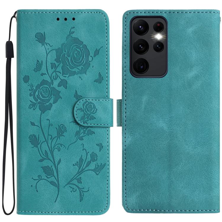 Rose Flower Embossing Pattern Leather Phone Case, For Samsung Galaxy S24 5G, For Samsung Galaxy S23 Ultra 5G, For Samsung Galaxy S23+ 5G, For Samsung Galaxy S23 5G, For Samsung Galaxy S22 Ultra 5G