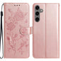 Rose Flower Embossing Pattern Leather Phone Case, For Samsung Galaxy S24 5G, For Samsung Galaxy S23 Ultra 5G, For Samsung Galaxy S23+ 5G, For Samsung Galaxy S23 5G, For Samsung Galaxy S22 Ultra 5G