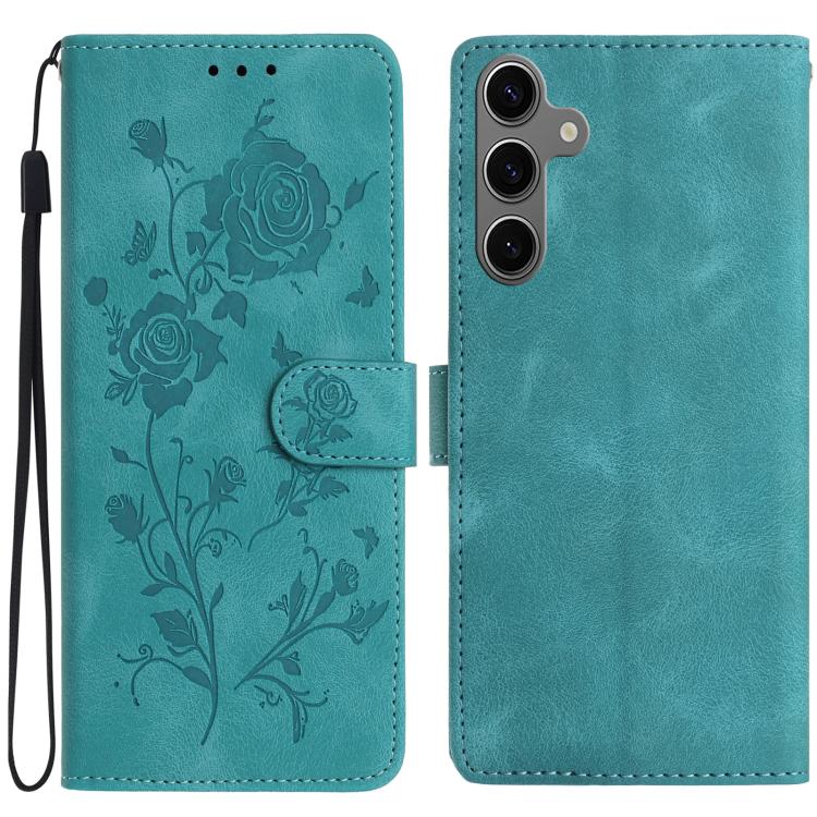 Rose Flower Embossing Pattern Leather Phone Case, For Samsung Galaxy S25+ 5G, For Samsung Galaxy S25 Ultra 5G, For Samsung Galaxy S24 FE 5G, For Samsung Galaxy S24 Ultra 5G, For Samsung Galaxy S24+ 5G