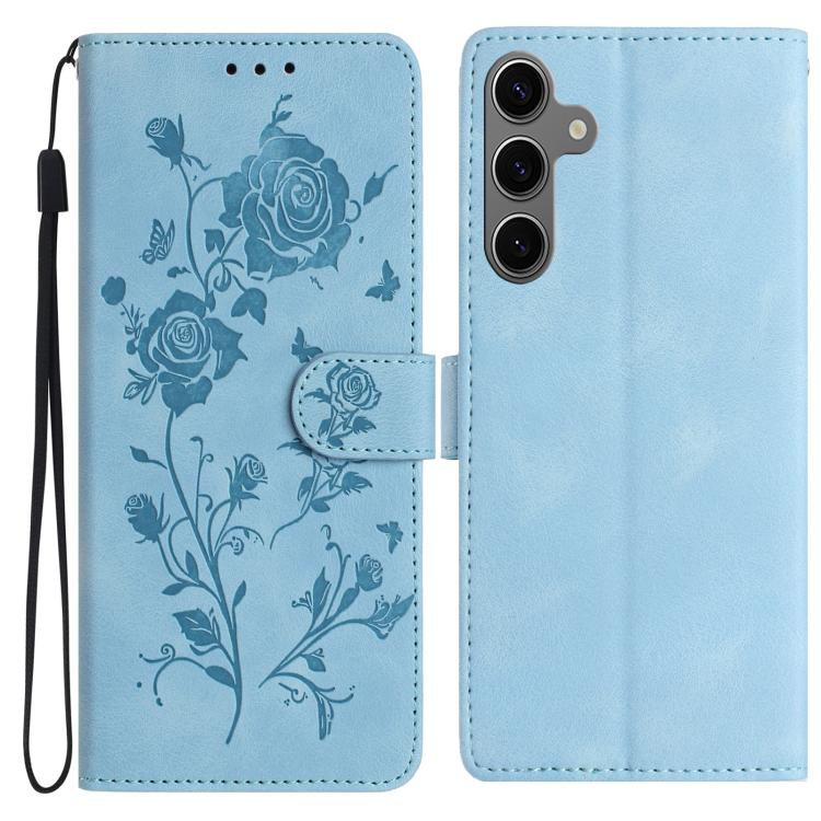 Rose Flower Embossing Pattern Leather Phone Case, For Samsung Galaxy S26 Edge 5G, For Samsung Galaxy S26 Ultra 5G, For Samsung Galaxy S26 5G, For Samsung Galaxy S25 Edge 5G, For Samsung Galaxy S25 5G