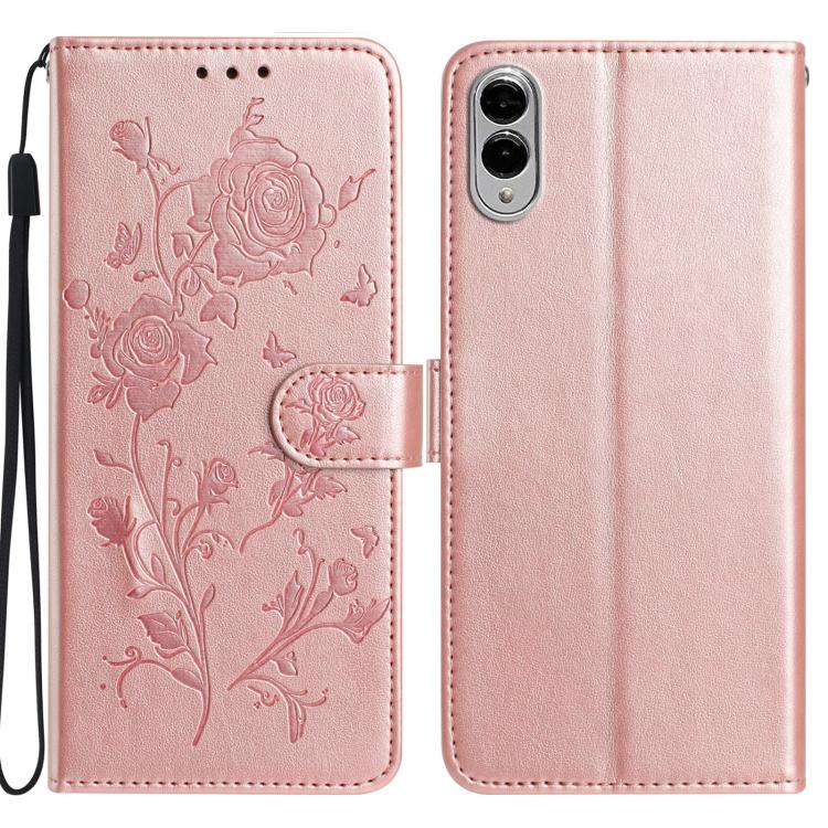 Rose Flower Embossing Pattern Leather Phone Case, For Samsung Galaxy S26 Edge 5G, For Samsung Galaxy S26 Ultra 5G, For Samsung Galaxy S26 5G, For Samsung Galaxy S25 Edge 5G, For Samsung Galaxy S25 5G
