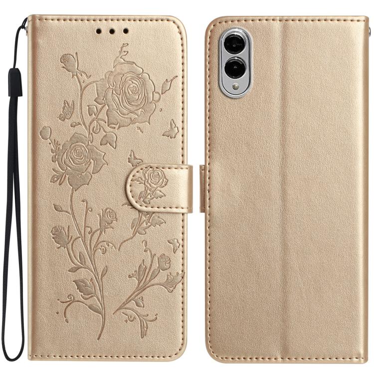 Rose Flower Embossing Pattern Leather Phone Case, For Samsung Galaxy S26 Edge 5G, For Samsung Galaxy S26 Ultra 5G, For Samsung Galaxy S26 5G, For Samsung Galaxy S25 Edge 5G, For Samsung Galaxy S25 5G