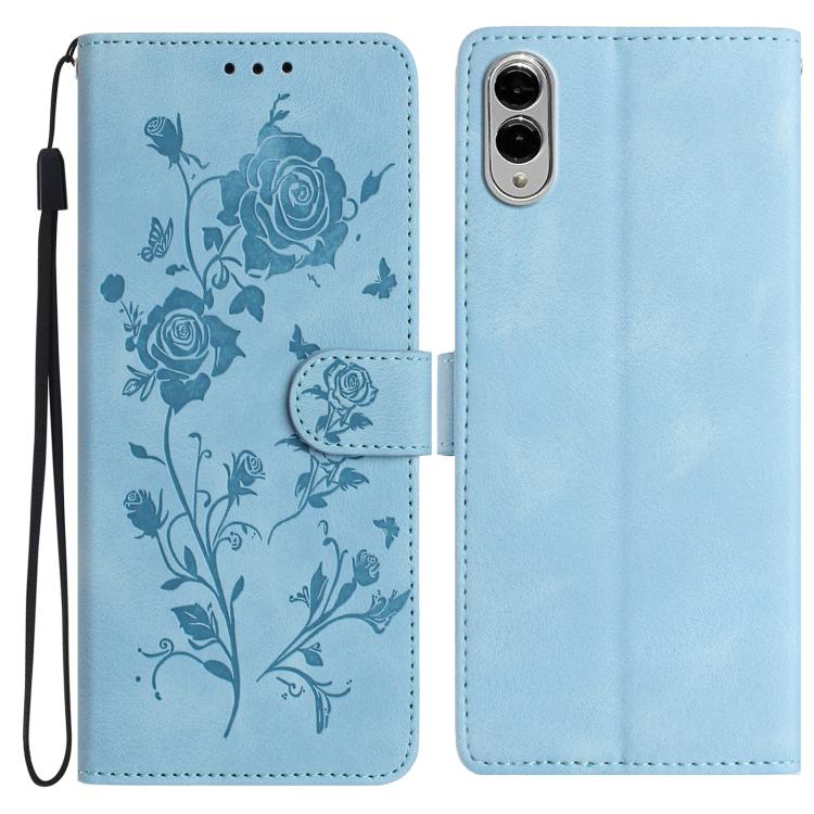 Rose Flower Embossing Pattern Leather Phone Case, For Samsung Galaxy S26 Edge 5G, For Samsung Galaxy S26 Ultra 5G, For Samsung Galaxy S26 5G, For Samsung Galaxy S25 Edge 5G, For Samsung Galaxy S25 5G