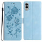 Rose Flower Embossing Pattern Leather Phone Case, For Samsung Galaxy S26 Edge 5G, For Samsung Galaxy S26 Ultra 5G, For Samsung Galaxy S26 5G, For Samsung Galaxy S25 Edge 5G, For Samsung Galaxy S25 5G
