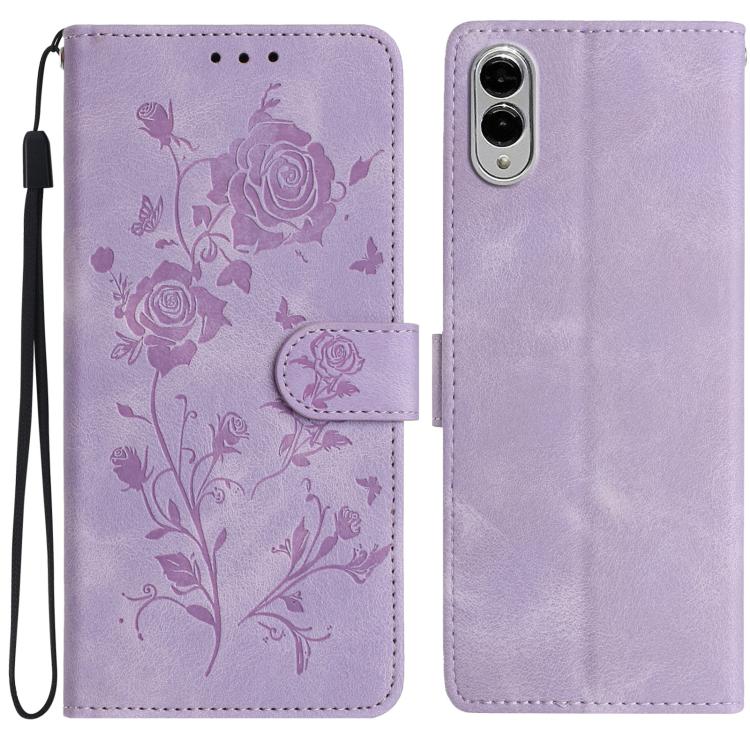 Rose Flower Embossing Pattern Leather Phone Case, For Samsung Galaxy S26 Edge 5G, For Samsung Galaxy S26 Ultra 5G, For Samsung Galaxy S26 5G, For Samsung Galaxy S25 Edge 5G, For Samsung Galaxy S25 5G