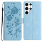 Rose Flower Embossing Pattern Leather Phone Case, For Samsung Galaxy S25+ 5G, For Samsung Galaxy S25 Ultra 5G, For Samsung Galaxy S24 FE 5G, For Samsung Galaxy S24 Ultra 5G, For Samsung Galaxy S24+ 5G