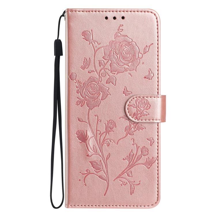 Rose Flower Embossing Pattern Leather Phone Case, For Samsung Galaxy S26 Edge 5G, For Samsung Galaxy S26 Ultra 5G, For Samsung Galaxy S26 5G, For Samsung Galaxy S25 Edge 5G, For Samsung Galaxy S25 5G