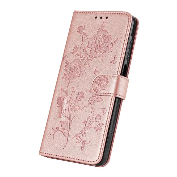 Rose Flower Embossing Pattern Leather Phone Case, For Samsung Galaxy S26 Edge 5G, For Samsung Galaxy S26 Ultra 5G, For Samsung Galaxy S26 5G, For Samsung Galaxy S25 Edge 5G, For Samsung Galaxy S25 5G