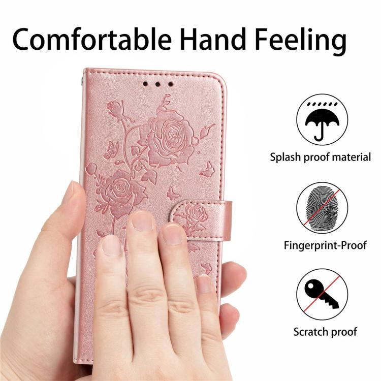 Rose Flower Embossing Pattern Leather Phone Case, For Samsung Galaxy S26 Edge 5G, For Samsung Galaxy S26 Ultra 5G, For Samsung Galaxy S26 5G, For Samsung Galaxy S25 Edge 5G, For Samsung Galaxy S25 5G