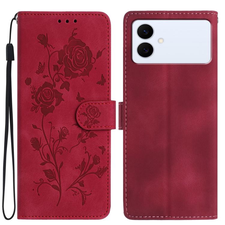 Rose Flower Embossing Pattern Leather Phone Case, For Samsung Galaxy S26 Edge 5G, For Samsung Galaxy S26 Ultra 5G, For Samsung Galaxy S26 5G, For Samsung Galaxy S25 Edge 5G, For Samsung Galaxy S25 5G