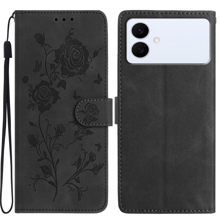 Rose Flower Embossing Pattern Leather Phone Case, For Samsung Galaxy S26 Edge 5G, For Samsung Galaxy S26 Ultra 5G, For Samsung Galaxy S26 5G, For Samsung Galaxy S25 Edge 5G, For Samsung Galaxy S25 5G