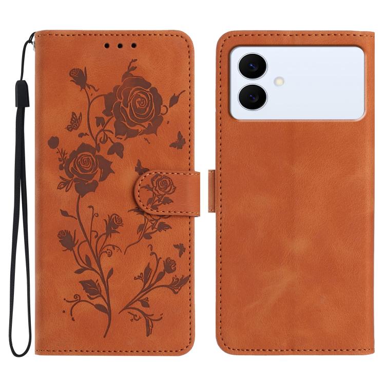 Rose Flower Embossing Pattern Leather Phone Case, For Samsung Galaxy S26 Edge 5G, For Samsung Galaxy S26 Ultra 5G, For Samsung Galaxy S26 5G, For Samsung Galaxy S25 Edge 5G, For Samsung Galaxy S25 5G