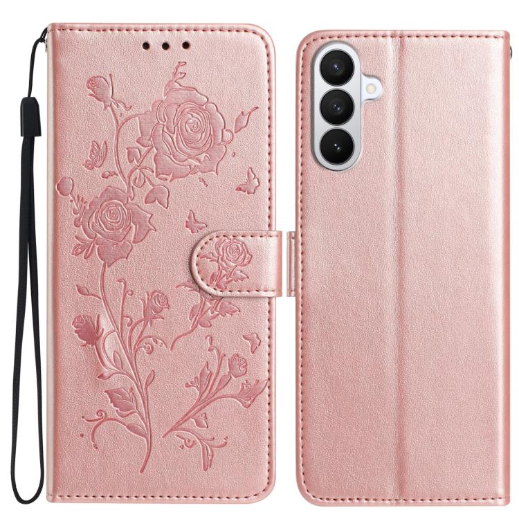 Rose Flower Embossing Pattern Leather Phone Case, For Samsung Galaxy S26 Edge 5G, For Samsung Galaxy S26 Ultra 5G, For Samsung Galaxy S26 5G, For Samsung Galaxy S25 Edge 5G, For Samsung Galaxy S25 5G