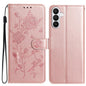 Rose Flower Embossing Pattern Leather Phone Case, For Samsung Galaxy S26 Edge 5G, For Samsung Galaxy S26 Ultra 5G, For Samsung Galaxy S26 5G, For Samsung Galaxy S25 Edge 5G, For Samsung Galaxy S25 5G