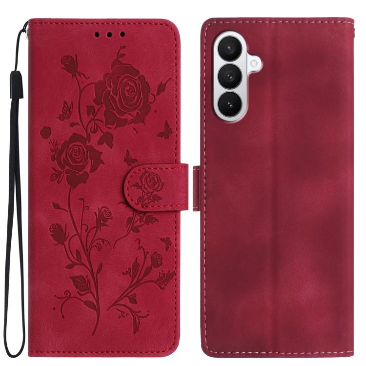 Rose Flower Embossing Pattern Leather Phone Case, For Samsung Galaxy S26 Edge 5G, For Samsung Galaxy S26 Ultra 5G, For Samsung Galaxy S26 5G, For Samsung Galaxy S25 Edge 5G, For Samsung Galaxy S25 5G