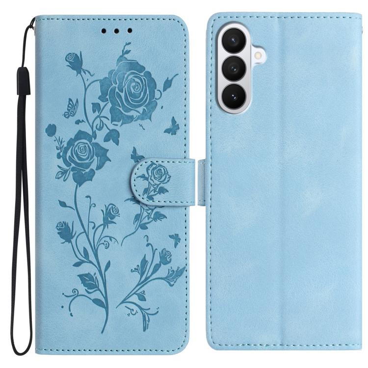 Rose Flower Embossing Pattern Leather Phone Case, For Samsung Galaxy S26 Edge 5G, For Samsung Galaxy S26 Ultra 5G, For Samsung Galaxy S26 5G, For Samsung Galaxy S25 Edge 5G, For Samsung Galaxy S25 5G