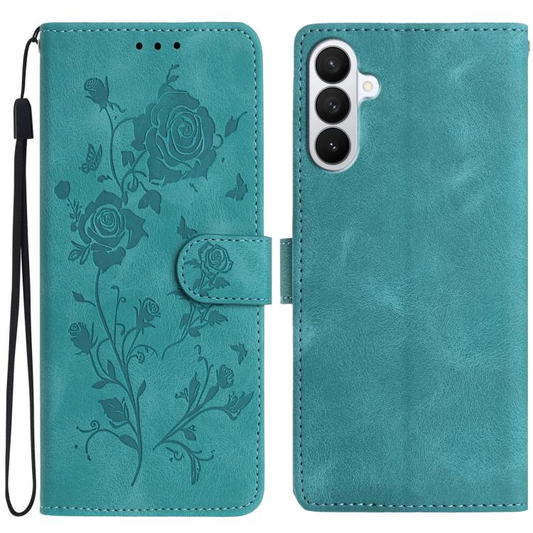 Rose Flower Embossing Pattern Leather Phone Case, For Samsung Galaxy S26 Edge 5G, For Samsung Galaxy S26 Ultra 5G, For Samsung Galaxy S26 5G, For Samsung Galaxy S25 Edge 5G, For Samsung Galaxy S25 5G