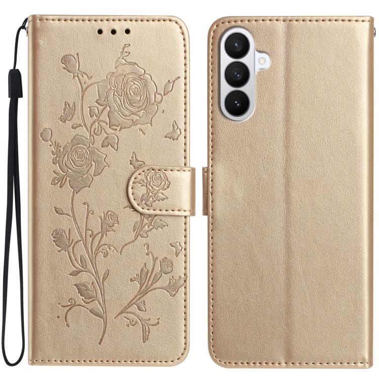 Rose Flower Embossing Pattern Leather Phone Case, For Samsung Galaxy S26 Edge 5G, For Samsung Galaxy S26 Ultra 5G, For Samsung Galaxy S26 5G, For Samsung Galaxy S25 Edge 5G, For Samsung Galaxy S25 5G