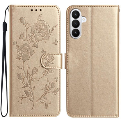 Rose Flower Embossing Pattern Leather Phone Case, For Samsung Galaxy S26 Edge 5G, For Samsung Galaxy S26 Ultra 5G, For Samsung Galaxy S26 5G, For Samsung Galaxy S25 Edge 5G, For Samsung Galaxy S25 5G